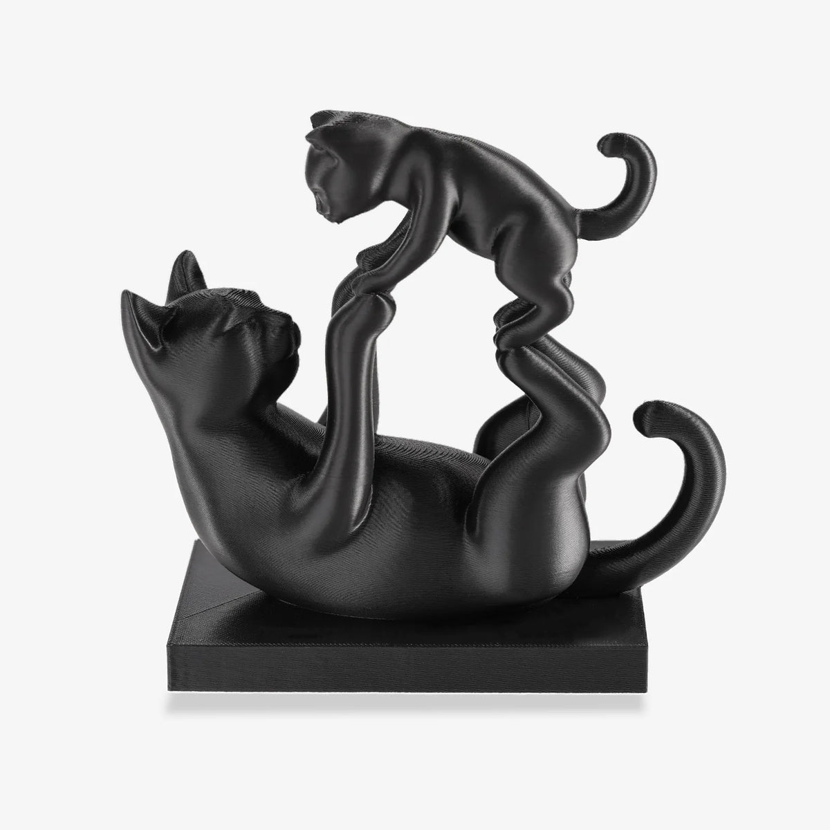 Close up of Cat and Kitten 3D Printed Figurine