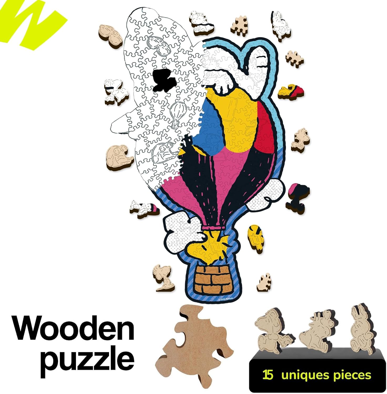 Balloon Ride Snoopy Wooden Puzzle