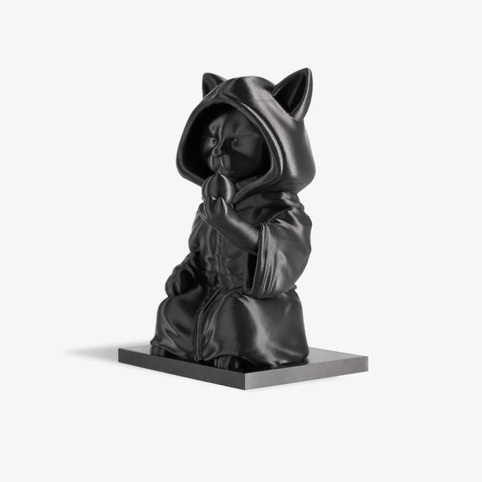 Black Cat Wizard 3D Printed Sculpture