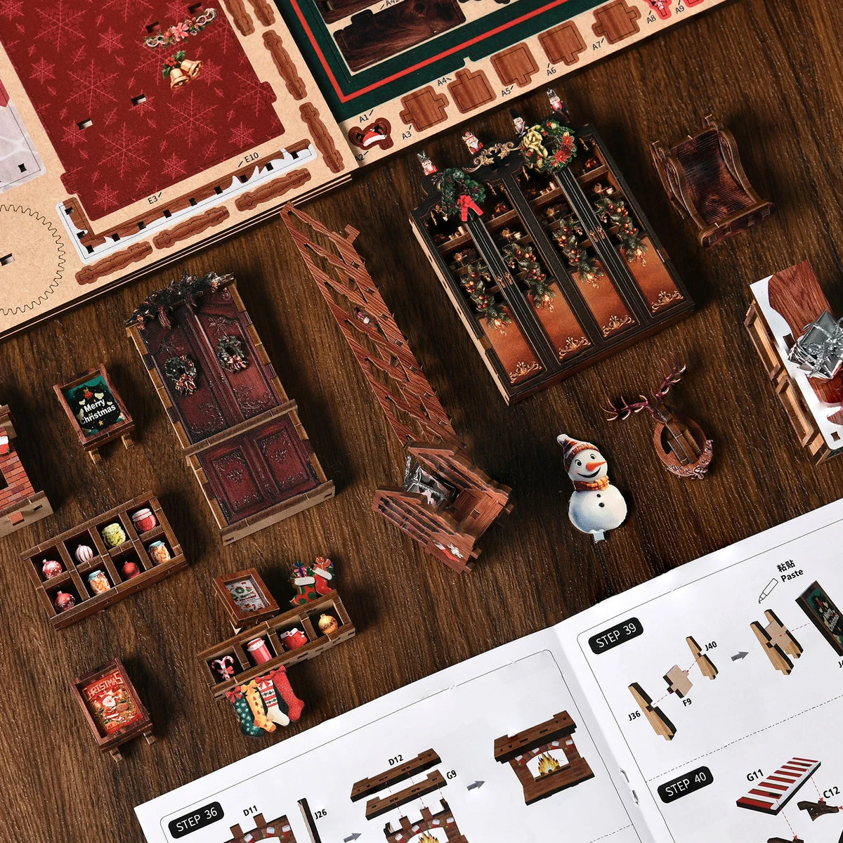 Christmas Shop Music Box miniature parts and guide