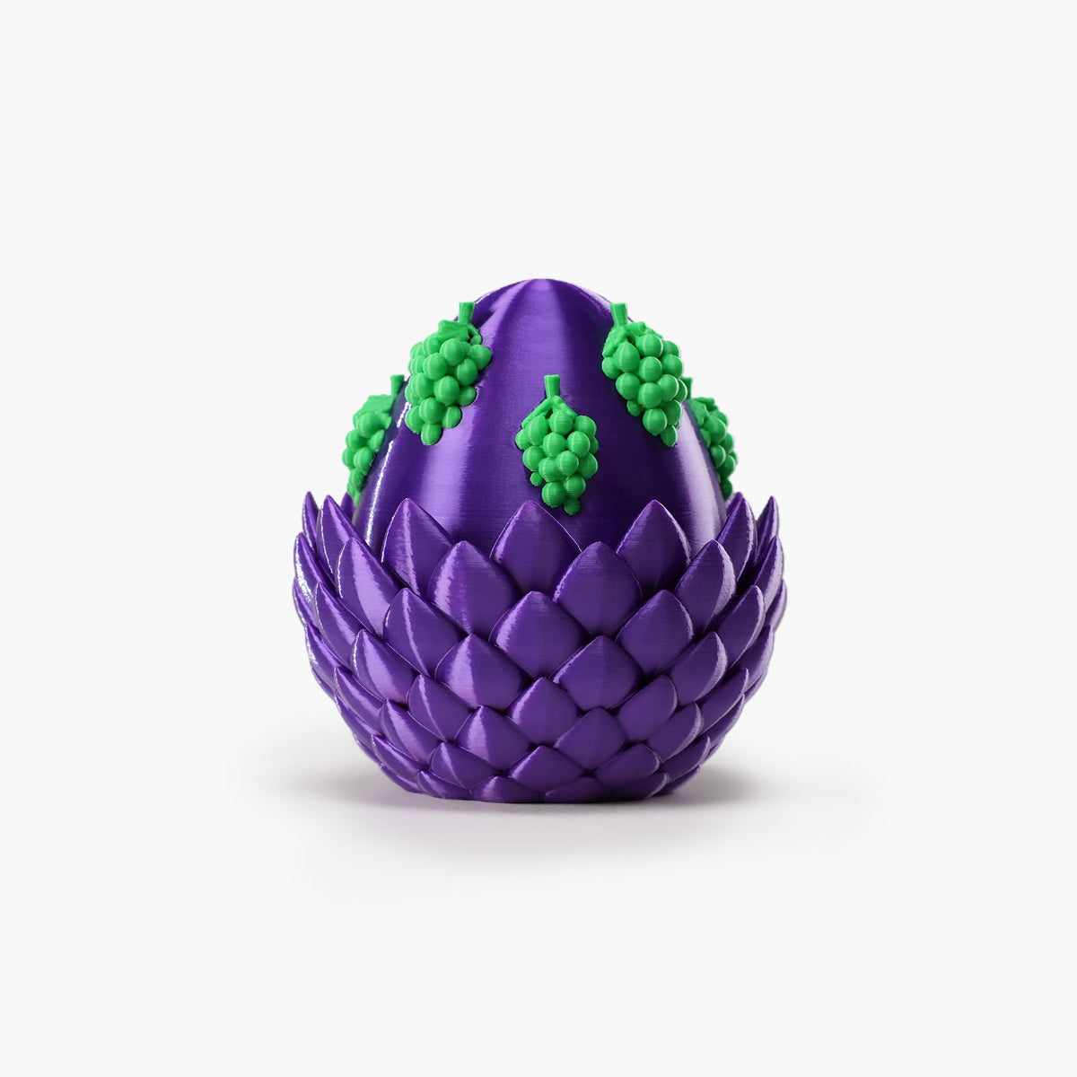 Purple Grapes 3D Printed Dragon Egg front detailed view