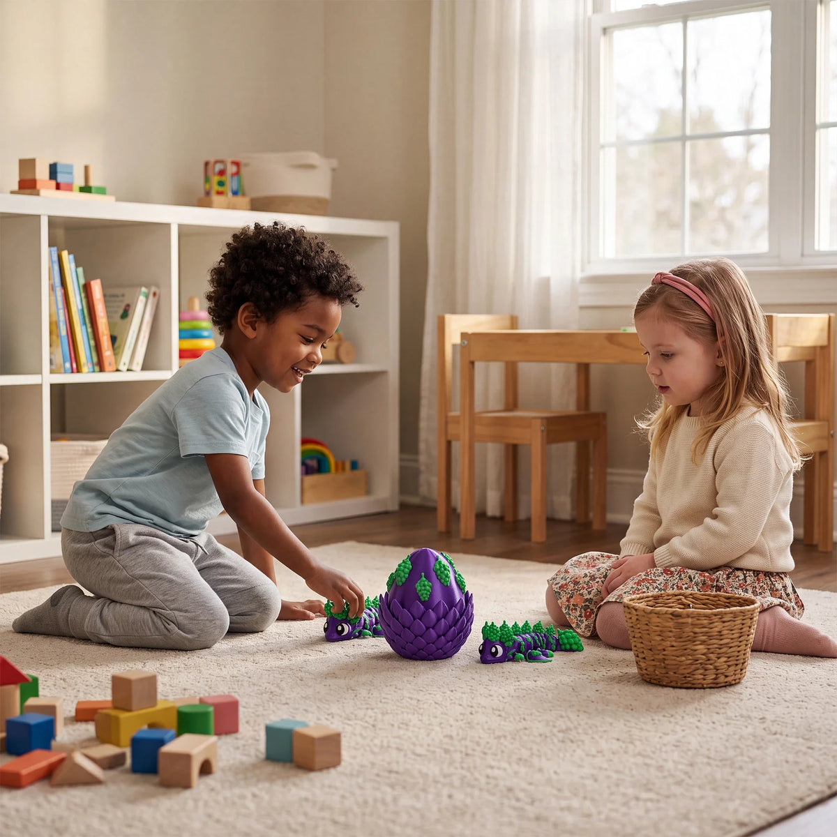 Kids playing with Grapes Dragon Egg collectible