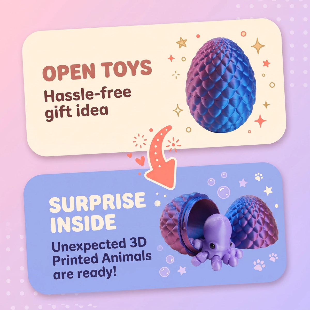 3D Printed Surprise Eggs(12Pcs)