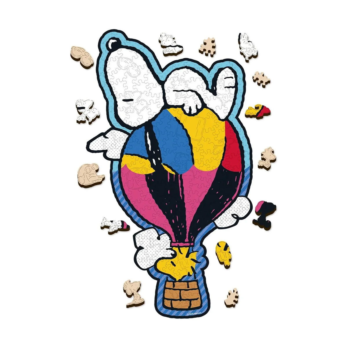 Balloon Ride Snoopy wooden puzzle with surprise pieces