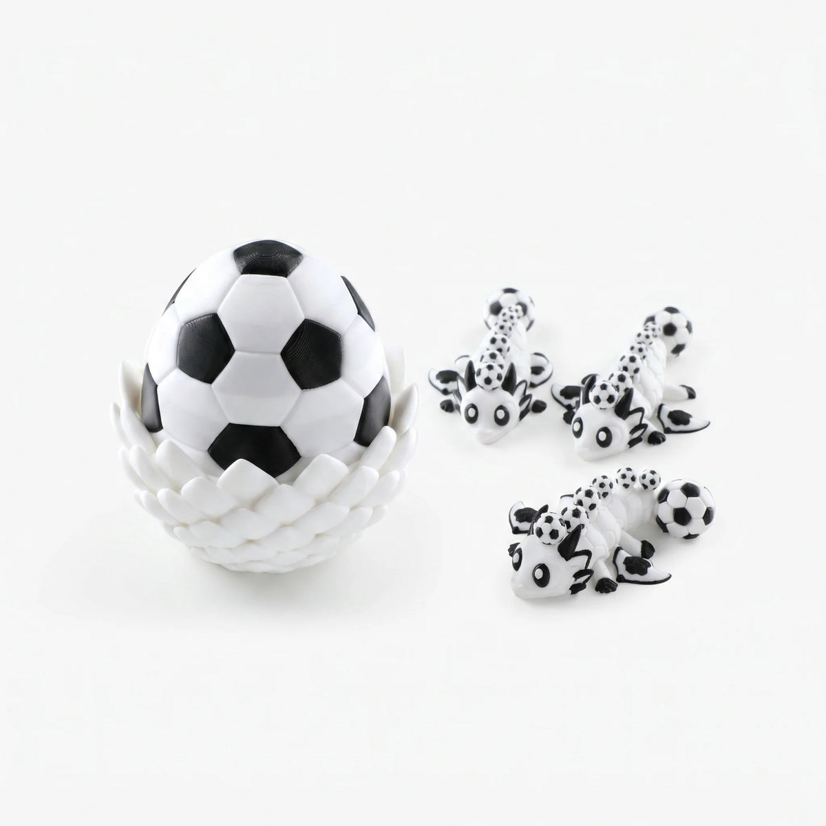 Articulated Soccer Football Dragon egg with mini dragons