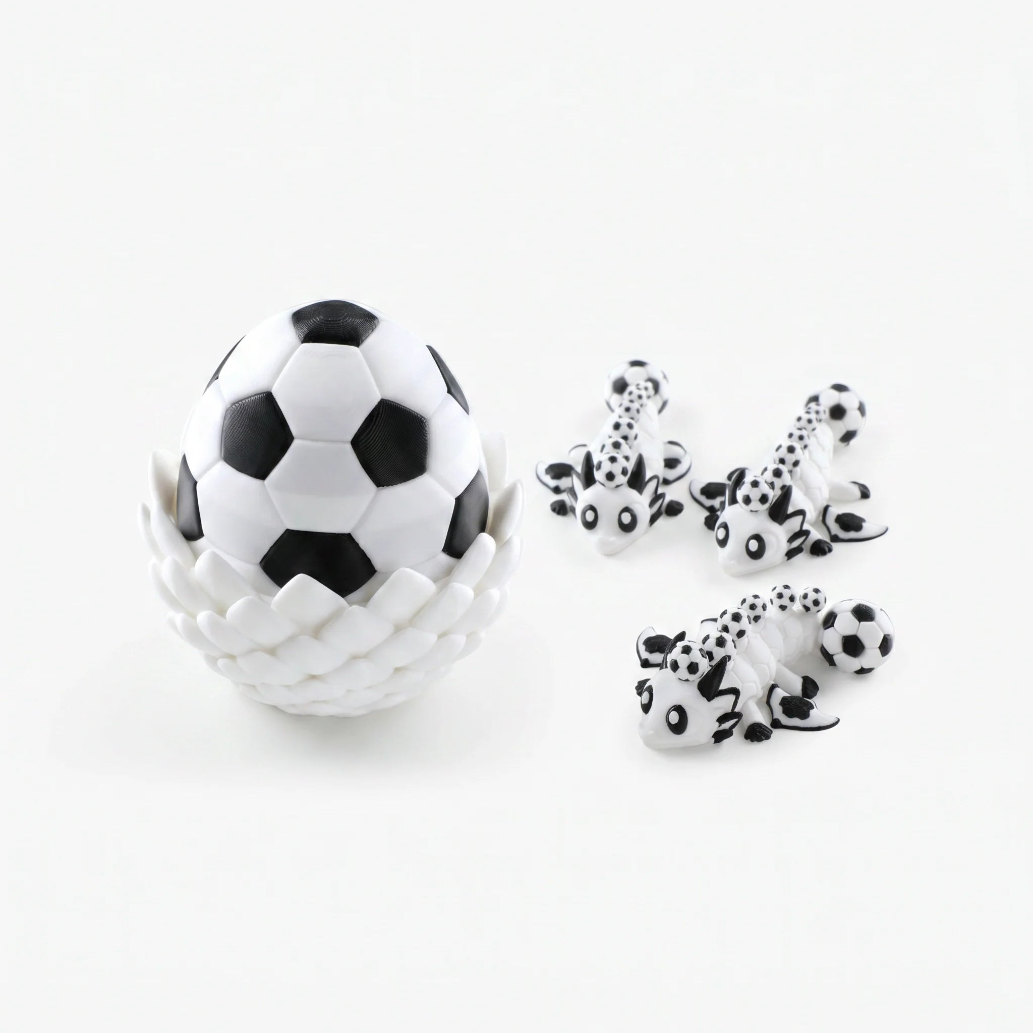 Articulated Soccer Football Dragon egg with mini dragons