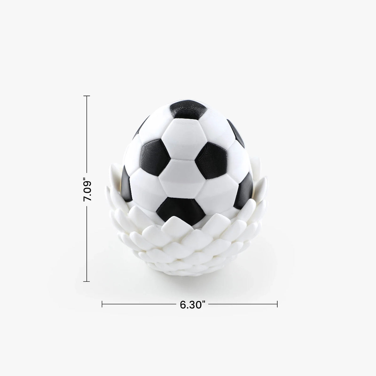 Size guide for 3D printed Soccer Football Dragon egg