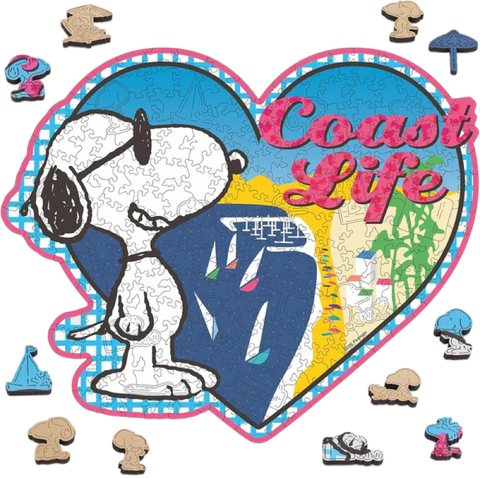 Heart Shaped Snoopy Wooden Puzzle
