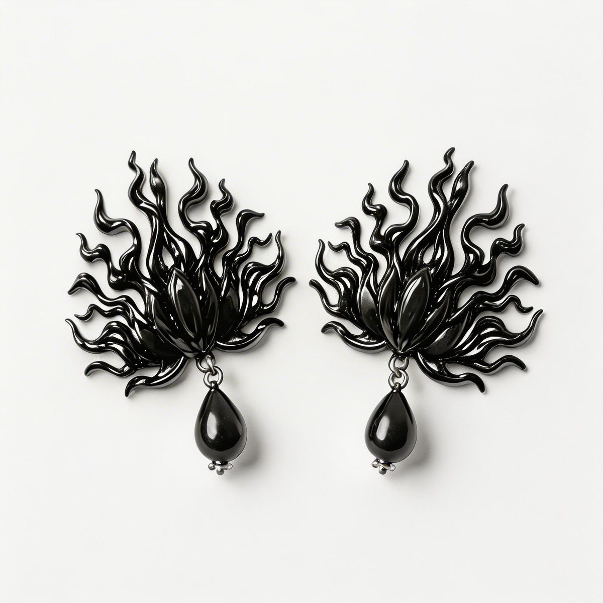 Black Flame Earrings