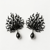 Black Flame Earrings
