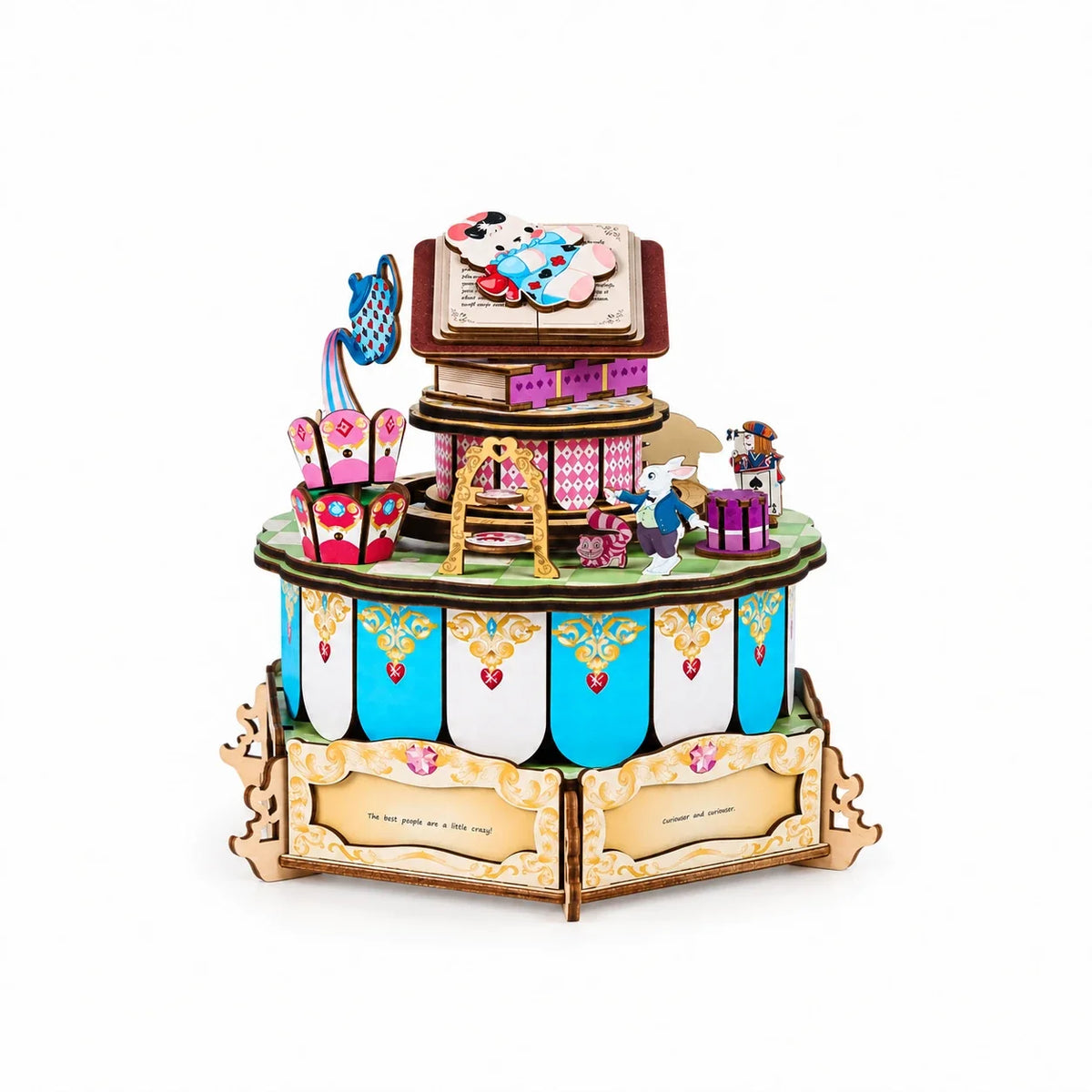 Alice's Wonderland DIY Music Box 3D wooden puzzle front view