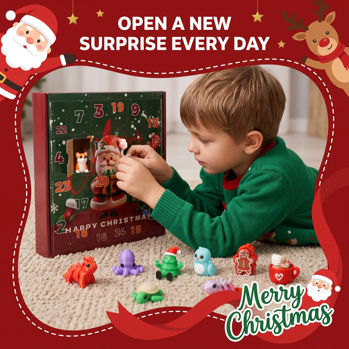 Tieradventkalender 3D-gedruckt (24 Stück)