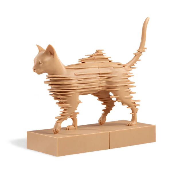 Glitchy Cat 3D Printed Sculpture