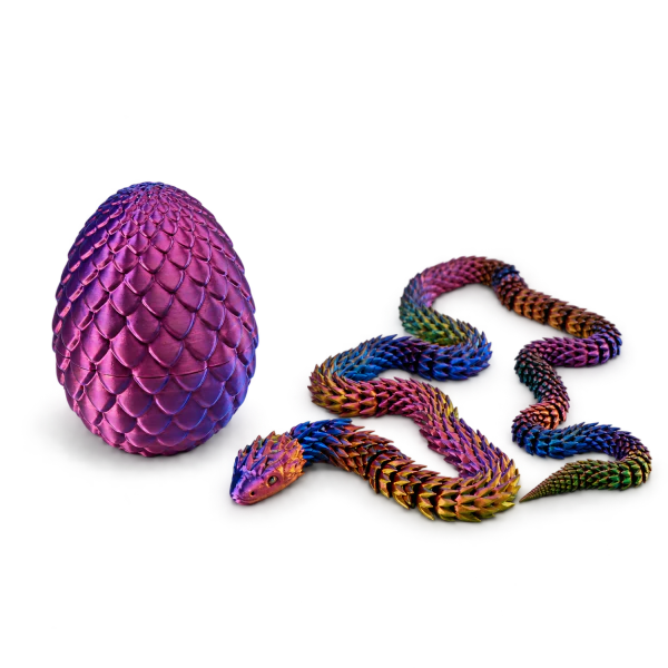 Articulated snake figurine 2 + snake egg